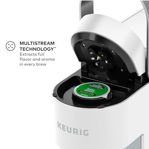 Keurig K-Slim Single Serve K-Cup Pod Coffee Maker, Multistream Technology, 3 Brew Sizes, Slim and Sleek Design, 46oz Removable Reservoir, White