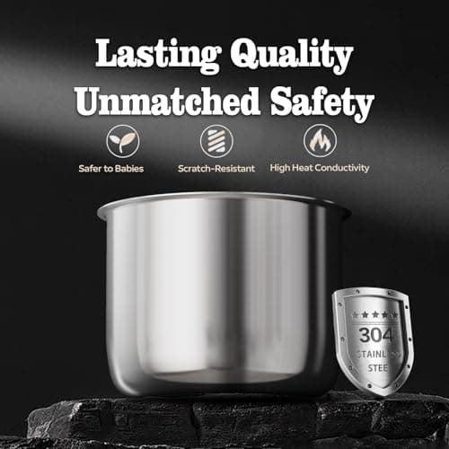 Fullwill Electric Pressure Cooker 6QT Dual Pots, 12 in 1 MultiFunction Cooker with 304 Stainless Steel & Ceramic Pots, Pressure Cook, Soup, Porridge, Yogurt, Meat Stew, Rice, Poultry, Beans and More