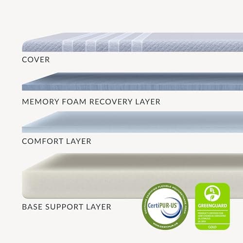 Leesa Studio 10" Mattress, Queen Size, Cooling Memory Foam / CertiPUR-US Certified / 100-Night Trial, Heather-blue