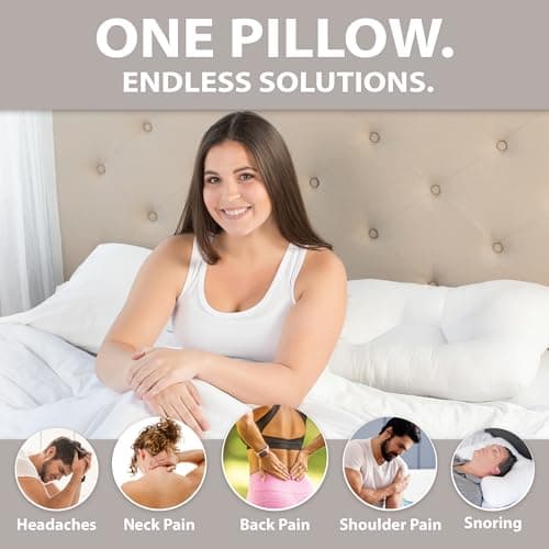 Core Products Original Tri-Core Firm-Cervical Support Pillow for Neck, Shoulder, & Back Pain Relief-Ergonomic Orthopedic Contour Pillow for Back and Side Sleep-Assembled in USA- Firm, Full Size