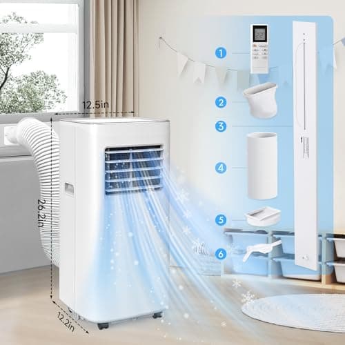 8500 BTU Portable Air Conditioners, 3-In-1 Cooling AC Unit with Fan & Dehumidifier, Air Conditioner Remote Control & Sleep Mode, Cools up to 450 sq.ft, Installation Kit for Rooms/Studios/Offices