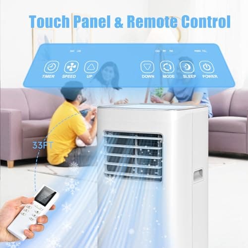 8500 BTU Portable Air Conditioners, 3-In-1 Cooling AC Unit with Fan & Dehumidifier, Air Conditioner Remote Control & Sleep Mode, Cools up to 450 sq.ft, Installation Kit for Rooms/Studios/Offices