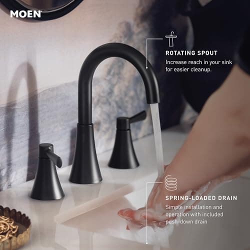 Moen Ronan Bronzed Gold Two-Handle Adjustable Widespread Modern Bathroom Faucet, Valve Included, 84023BZG