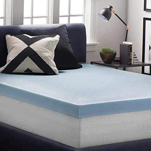 LUCID 4 Inch Gel Memory Foam Mattress Topper-Ventilated Design-Ultra Plush-Queen