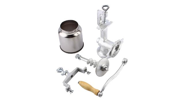 GOTOTOP Hand Crank Grain Mill Grain Grinder Machine Corn Nut Flour Mill Kitchen Tool Equipment for Wheat Nuts Food Seeds with Table Clamp 12.6 x 16.9inch