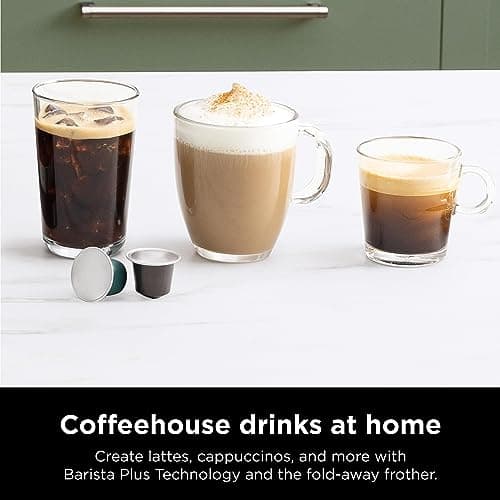 Ninja Espresso & Coffee Maker & Barista System, 3 Espresso Brew Styles, Single-Serve Coffee & Nespresso Capsule Compatible, Built-in Frother, Espresso, Cappuccino & Latte Maker, Black, CFN601