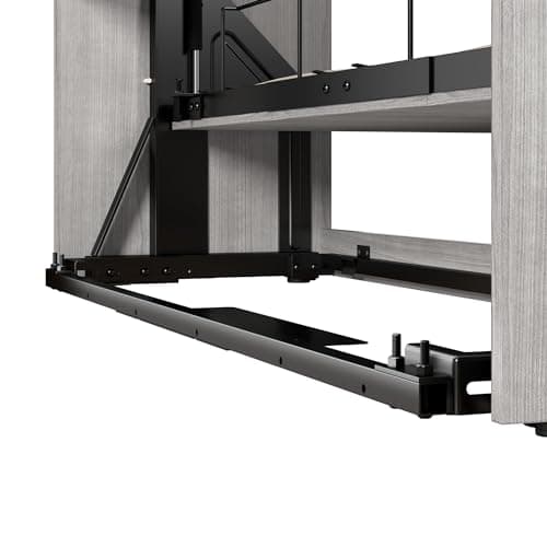 Bestar Claremont Full Murphy Bed with Closet Organizer (79W) in Platinum Gray, Sleeping Arrangement for Multipurpose Room