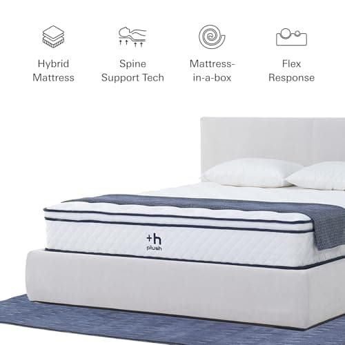 Plush Dream King Mattress 12 Inch Hybrid Pocketed Springs - Mattress in a Box with Memory Foam, Soft Plush Feel, Motion Isolation, Multi-Zone Spinal Support
