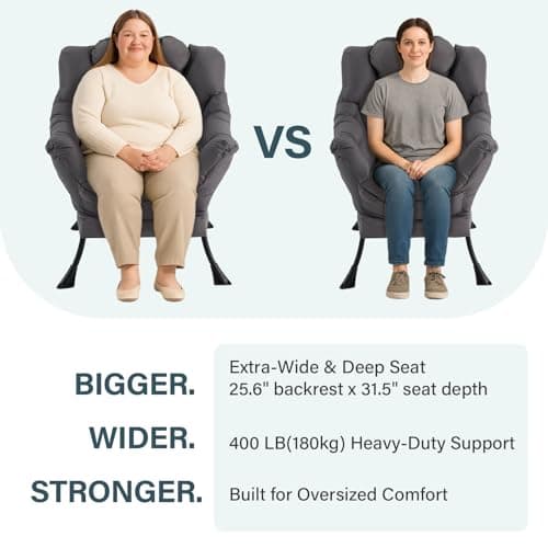 Lazy Chair with Ottoman, Modern Lounge Armchair with Lumbar Pillow, Accent Cozy Reading Chair and Folding Footstool for Bedroom, Dorm, Living Room,Khaki