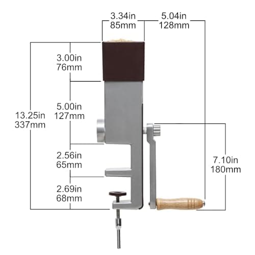 Grain Mill Wheat Flour Grinder, Stainless Steel Metal Burrs (Hand Crank Grain Mill)