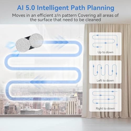 Automatic Window Cleaning Robot, Window Cleaner Robot Auto Dual Spray, 2025 Model Robot Limpia Vidrios AI Path Planning, 3000Pa Suction, Remote Control, Edge Detection for Streak-Free Glass