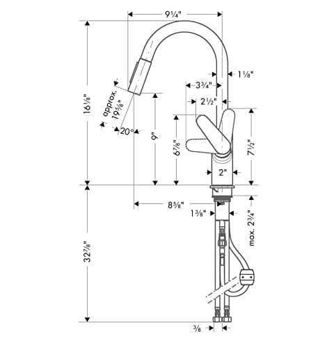 hansgrohe Focus Stainless Steel High Arc Kitchen Faucet, Kitchen Faucets with Pull Down Sprayer, Faucet for Kitchen Sink, Magnetic Docking Spray Head, Stainless Steel Optic 04505800, 1.75