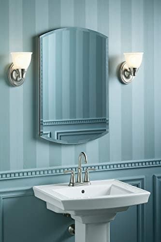 KOHLER 3073-NA Archer 20" W x 31" H Aluminum Single-Door Bathroom Medicine Cabinet with Mirror, Recessed or Surface Mount Bathroom Wall Cabinet, Beveled Edges