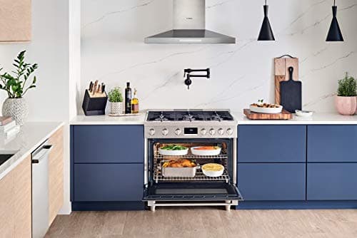 Bosch 800 Series 36 in. 3.5 cu. ft. Industrial Style Gas Range with 6-Burners in Stainless Steel HGS8655UC