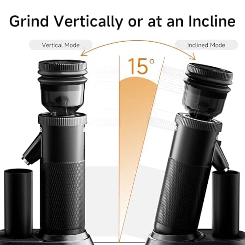 HIBREW G5 Single-Dose Espresso Grinder with Conical Burr, Magnetic Dosing Cup, Metal Housing, Dual-Speed Adjustment, 36-Step Micro Grind Settings - for Espresso Moka Pots & Drip Coffee