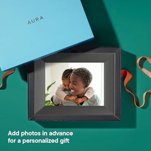 AURA Mason WiFi Digital Picture Frame | Wirecutter's Best Digital Frame for Gifting | Send Photos from Your Phone | Quick, Easy Setup in Aura App | Free Unlimited Storage | Black