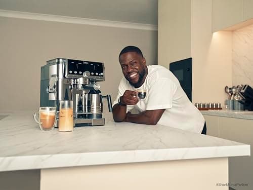 Ninja Luxe Café Pro Series, Espresso Machine, Drip Coffee, Cold Brew, Hot Water, Integrated Tamper, Built-in Grinder, Hands-Free Frother for Cappuccinos, Lattes, Americanos, Dairy or Non-Dairy, ES701