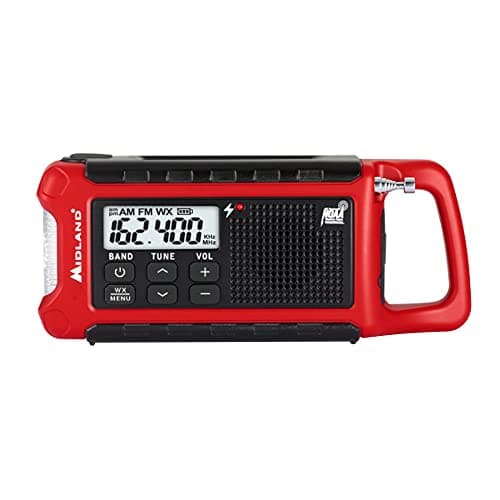Midland ER210 NOAA Emergency Weather Radio - Compact, Crank, Weather Alerts, AM/FM Radio, Multiple Power Sources, SOS Emergency Flashlight