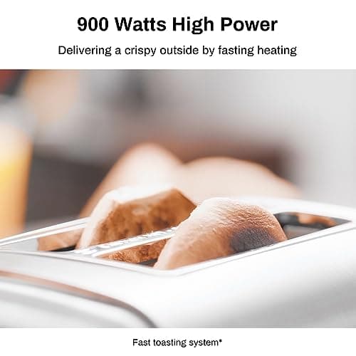Toaster 2 Slice, Extra Wide Slot Toaster for Bagels, Bread, Waffles, 7 Shade Settings, 4 Main Functions, Removable Crumb Tray, 900 Watts Toasters, Brushed Stainless Steel