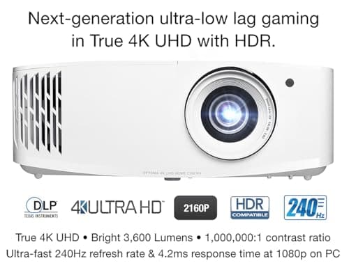 Optoma UHD35X Technology 3600-Lumen UHD 4K DLP Projector - White