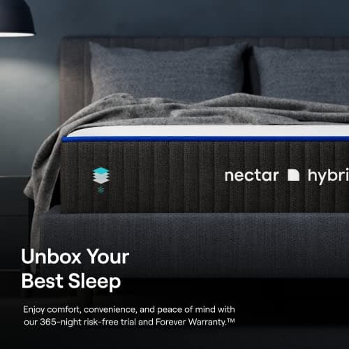 Nectar Hybrid California King Mattress 12 Inch - Medium Firm Gel Memory Foam - Steel Springs - Cooling Technology - 365-Night Trial - Forever Warranty
