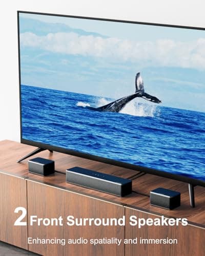 ULTIMEA 7.1ch Soundbar with Wireless Subwoofer, Virtual Surround Sound System for TV, App Control, 410W Peak Power, Sound bar for TV, 4 Wired Surround Speakers, Home Theater Sound System Poseidon D70