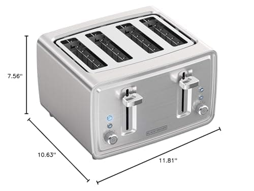 BLACK+DECKER 4-Slice Toaster, Stainless Steel, TR4900SSD