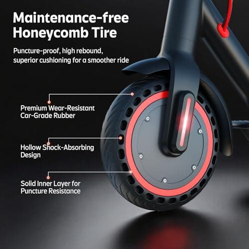 Electric Scooter for Adults- 10.4Ah Battery 350W(500W Peak) Motor, ≥19MPH & 25 Miles Long Range, 8.5'' Solid Tires Foldable with Dual Brake, Lightweight Portable Commuter E Scooter for Urban Travel