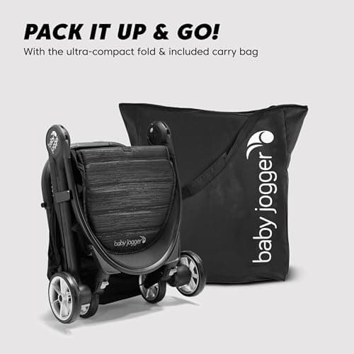 Baby Jogger City Tour 2 Ultra-Compact Carry-On Approved Travel Stroller in Pitch Black Lightweight Easy Fold Ideal for Traveling and Everyday Adventures