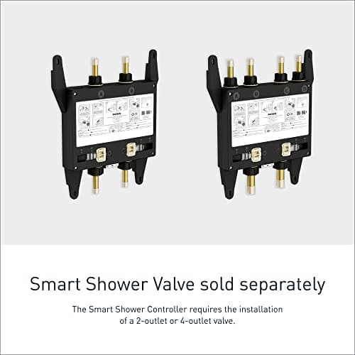 Moen Matte Black Smart Shower 4-Outlet Digital Shower Controller for Thermostatic Shower Valve, TS3304BL