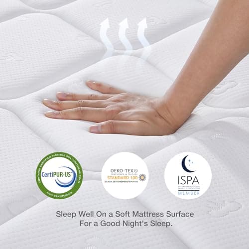 Novilla Twin Mattress, 10 Inch Twin Hybrid Mattress for Kids, Pocket Innerspring Pillow Top Mattresses for Motion Isolation, Pressure Relief & Edge Support,Soft Feel but Supportive