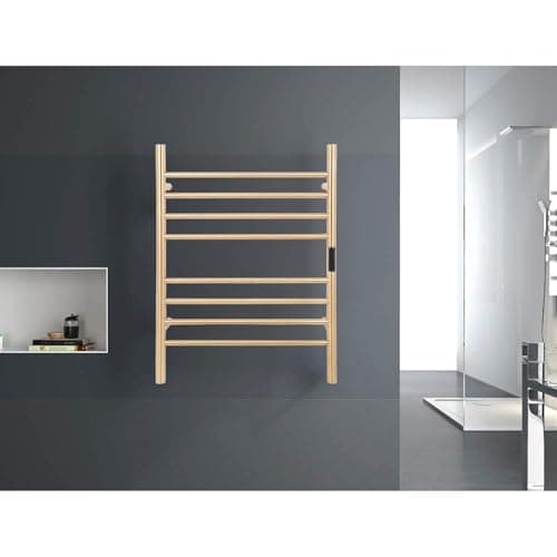 8 Bars Towel Warmer Rack, 23" Electric Wall Mounted Heated Towel Rack, Hot Towel Rails with Timer and Temperature Control for Bathroom, Brushed Gold