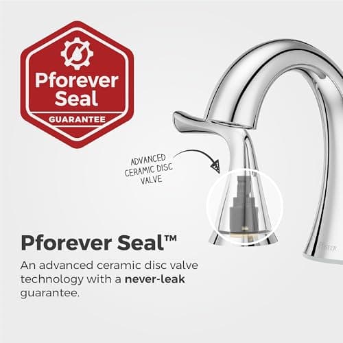 Pfister Willa Bathroom Sink Faucet, 8-Inch Widespread, 2-Handle, 3-Hole, Polished Chrome Finish, LF049MALCC