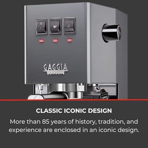 Gaggia RI9380/51 Classic Evo Pro Espresso Machine, Industrial Grey, Small