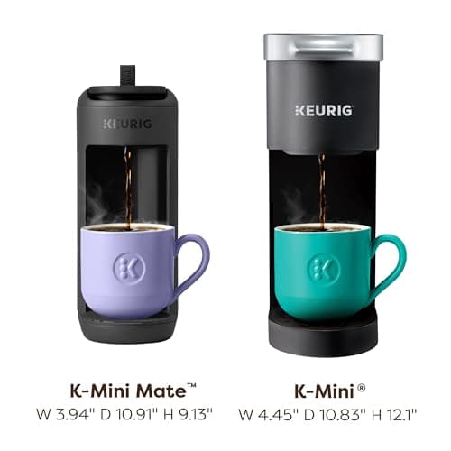 Keurig K-Mini Mate Single Serve K-Cup Pod Coffee Maker, Brews Up to 12 oz Cup, Compact Portable Coffee Machine for Small Spaces, Great For Dorms & Offices, Black