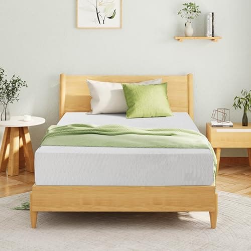 6 Inch Twin Mattress for Kids, Memory Foam Mattress with Cooling Green Tea Gel, Relieve Pressure with Medium Firm Support, CertiPUR-US Certified, 75''L x 38''W, White