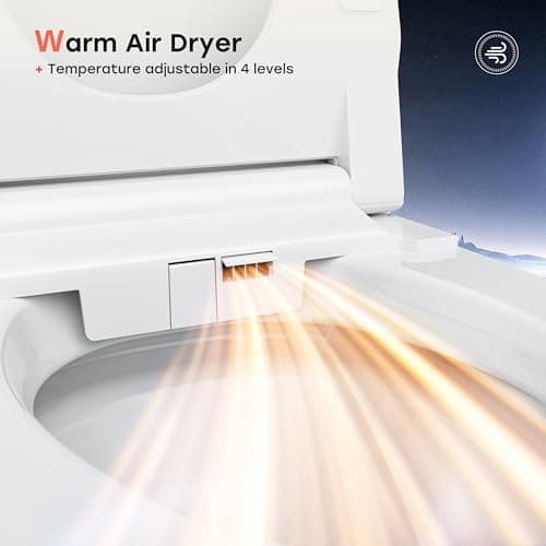 HOROW Bidet Toilet 10" Rough-in, Smart Toilet with Bidet Built-in, Instant Warm Water, Elongated Heated Seat, Dryer, Blackout Flushing and Deodorization