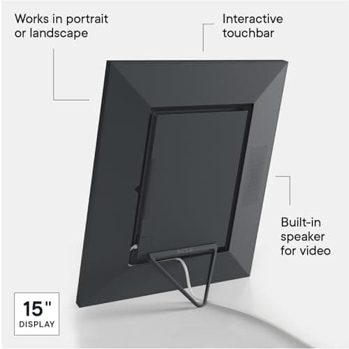 AURA Walden 15" WiFi Digital Picture Frame | Wirecutter's Best Digital Frame for Gifting | Send Photos from Your Phone | Quick, Easy Setup in Aura App | Free Unlimited Storage | Ink with White Mat