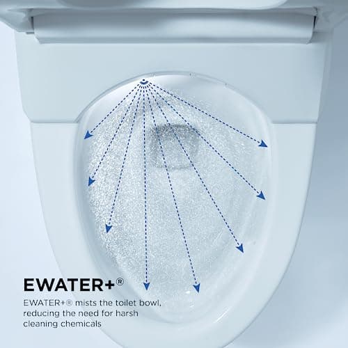TOTO NEOREST AS Dual Flush 1.0 or 0.8 GPF Toilet with Intergeated Bidet Seat & EWATER+, Cotton White - MS8551CUMFG#01