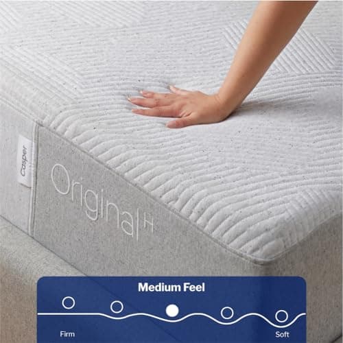 Casper Sleep Original Foam Hybrid, Twin Mattress - Medium Firm Memory Foam with Zoned SupportTM - 100-Night Trial - CertiPUR-US Mattress, Light Gray