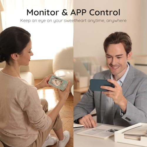 BOIFUN 2K WiFi Baby Monitor with Camera and Audio, Soothing Night Light, APP & 5" Split-Screen Control, Motion/Cries/Noise/Customizable Alarm Zones Detect, Auto Tracking, Humidity&Temperature Detect