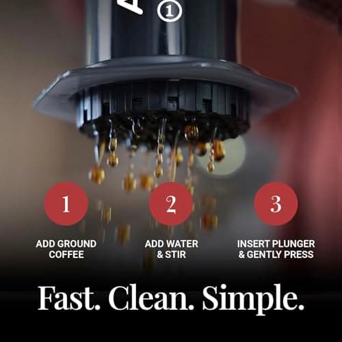 AeroPress Original Coffee Press – 3 In 1 Brew Method Combines French Press, Espresso, Full Bodied Coffee Without Grit or Bitterness, Small Portable Coffee Maker for Camping & Travel