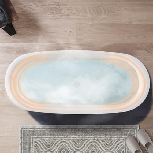 71" Acrylic Freestanding Bathtub Contemporary Soaking White Tub