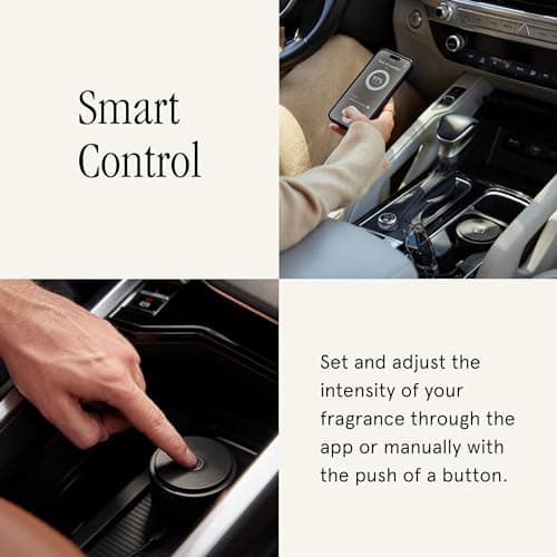 Pura Car Diffuser - Smart Car Aroma Diffuser with USB-C Cable for Luxury Fragrances - Auto Start & Start - Adjustable Fragrance Intensity - Fragrances Sold Separately