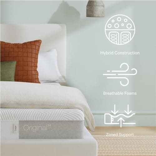 Casper Sleep Original Foam Hybrid, Twin Mattress - Medium Firm Memory Foam with Zoned SupportTM - 100-Night Trial - CertiPUR-US Mattress, Light Gray