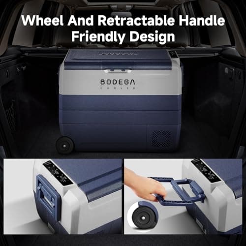 BODEGACOOLER 12 Volt Car Refrigerator,64 Quart Portable Fridge Cooler APP Control,-4℉-68℉ 60L Dual Zone Car Freezer Cooler, 12/24V DC and 100-240V AC for Camping,Travel,RV,Boat,Van,Road Trip