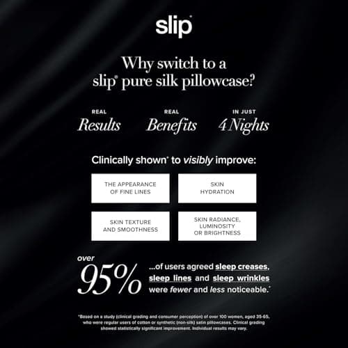 slip The Original Queen Pure Silk Pillow Case - 100% Pure 22 Momme Mulberry Silk - Queen Size Standard Pillow Case - Anti-Aging, Anti-BedHead, Anti-Sleep Crease, White (20" x 30")