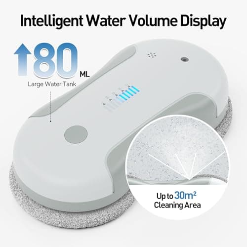 Window Cleaning Robot, 5800Pa Intelligent Window Cleaner Robot with 80ml Dual Water Spray, with Path Planning and Edge Detection for Interior/Exterior Highrise Windows