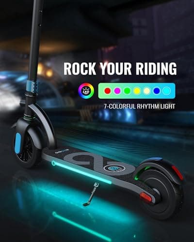 Gyroor H40 Kids Electric Scooter, 180W Motor, Up to 10 MPH, LED Display & Colorful Lights, Adjustable Height, for Boys & Girls Ages 8-12, Great Birthday Gift