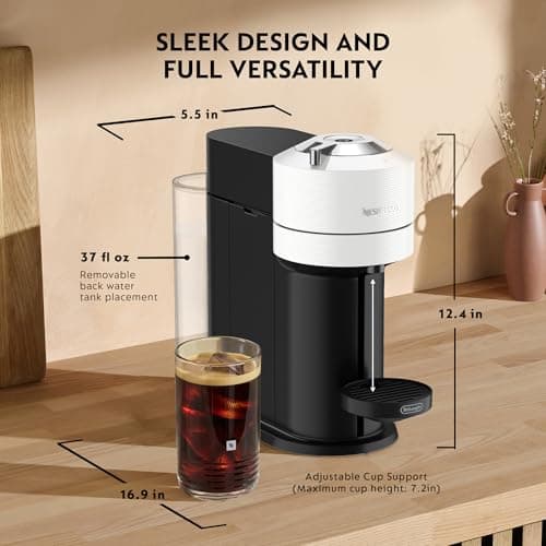 Nespresso Vertuo Next Coffee and Espresso Maker by De'Longhi with Aeroccino Milk Frother